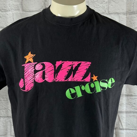 Vintage Jazzercise T-Shirt Mens XL Neon USA Single Stitch Judi Sheppard Missett - Picture 3 of 7